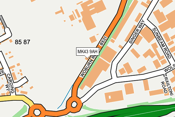 MK43 9AH map - OS OpenMap – Local (Ordnance Survey) MK43 9AH map - OS OpenMap – Local (Ordnance Survey)