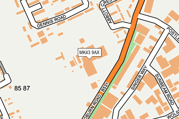 MK43 9AX map - OS OpenMap – Local (Ordnance Survey) MK43 9AX map - OS OpenMap – Local (Ordnance Survey)