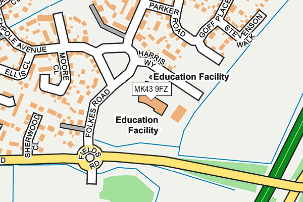 MK43 9FZ map - OS OpenMap – Local (Ordnance Survey) MK43 9FZ map - OS OpenMap – Local (Ordnance Survey)