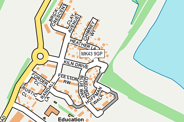 MK43 9GP map - OS OpenMap – Local (Ordnance Survey) MK43 9GP map - OS OpenMap – Local (Ordnance Survey)