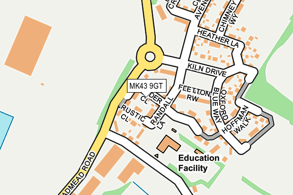 MK43 9GT map - OS OpenMap – Local (Ordnance Survey) MK43 9GT map - OS OpenMap – Local (Ordnance Survey)