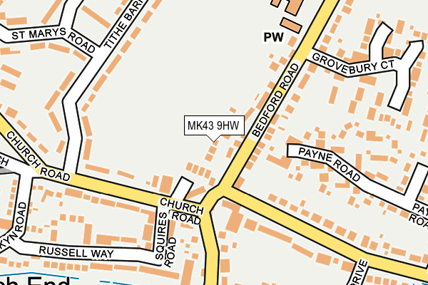 MK43 9HW map - OS OpenMap – Local (Ordnance Survey) MK43 9HW map - OS OpenMap – Local (Ordnance Survey)