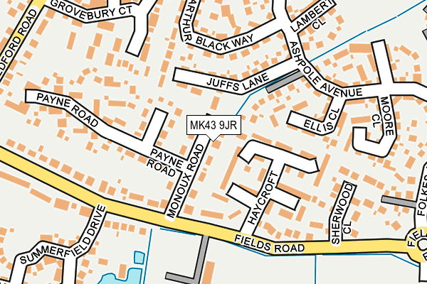 MK43 9JR map - OS OpenMap – Local (Ordnance Survey)