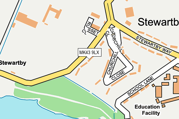 MK43 9LX map - OS OpenMap – Local (Ordnance Survey)