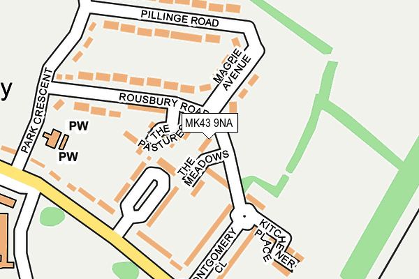 MK43 9NA map - OS OpenMap – Local (Ordnance Survey)