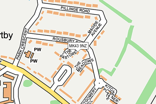 MK43 9NZ map - OS OpenMap – Local (Ordnance Survey)