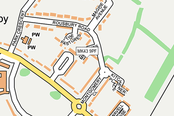 MK43 9PF map - OS OpenMap – Local (Ordnance Survey) MK43 9PF map - OS OpenMap – Local (Ordnance Survey)