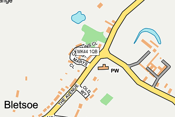 MK44 1QB map - OS OpenMap – Local (Ordnance Survey) MK44 1QB map - OS OpenMap – Local (Ordnance Survey)