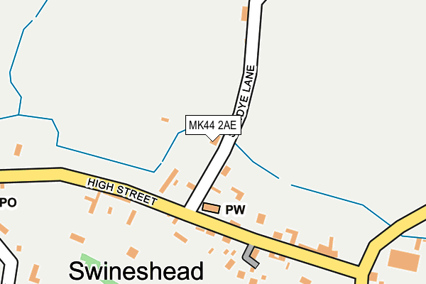 MK44 2AE map - OS OpenMap – Local (Ordnance Survey) MK44 2AE map - OS OpenMap – Local (Ordnance Survey)