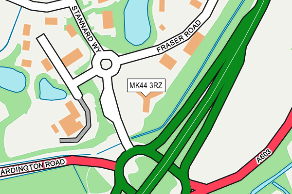 MK44 3RZ map - OS OpenMap – Local (Ordnance Survey)