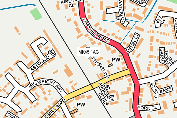 MK45 1AG map - OS OpenMap – Local (Ordnance Survey) MK45 1AG map - OS OpenMap – Local (Ordnance Survey)