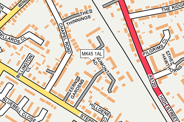 MK45 1AL map - OS OpenMap – Local (Ordnance Survey) MK45 1AL map - OS OpenMap – Local (Ordnance Survey)