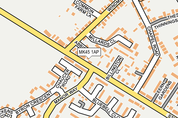 MK45 1AP map - OS OpenMap – Local (Ordnance Survey) MK45 1AP map - OS OpenMap – Local (Ordnance Survey)