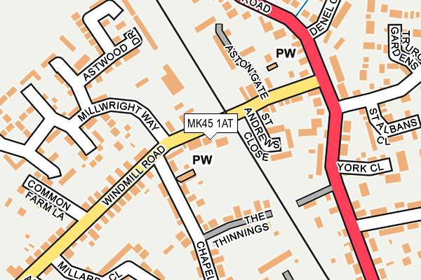 MK45 1AT map - OS OpenMap – Local (Ordnance Survey) MK45 1AT map - OS OpenMap – Local (Ordnance Survey)