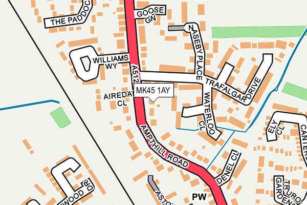 MK45 1AY map - OS OpenMap – Local (Ordnance Survey) MK45 1AY map - OS OpenMap – Local (Ordnance Survey)