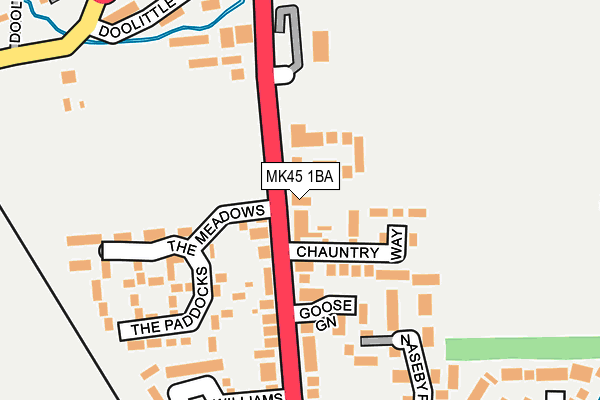MK45 1BA map - OS OpenMap – Local (Ordnance Survey)