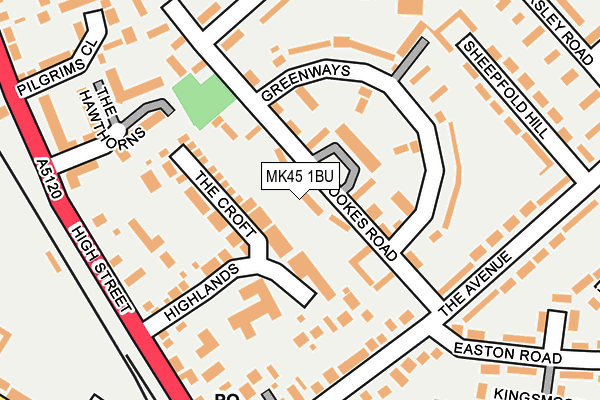 MK45 1BU map - OS OpenMap – Local (Ordnance Survey) MK45 1BU map - OS OpenMap – Local (Ordnance Survey)