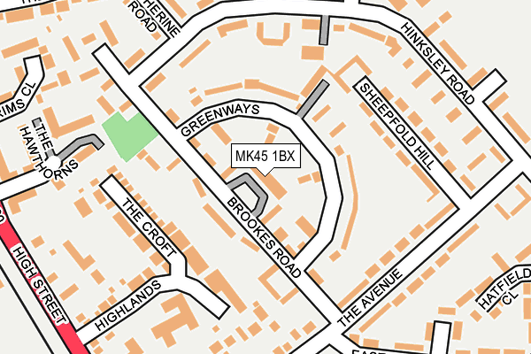 MK45 1BX map - OS OpenMap – Local (Ordnance Survey) MK45 1BX map - OS OpenMap – Local (Ordnance Survey)