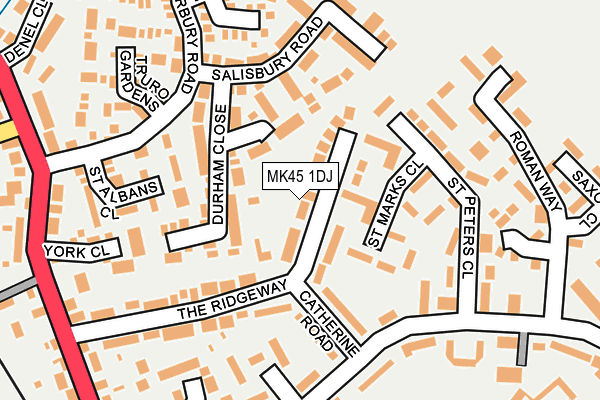 MK45 1DJ map - OS OpenMap – Local (Ordnance Survey)