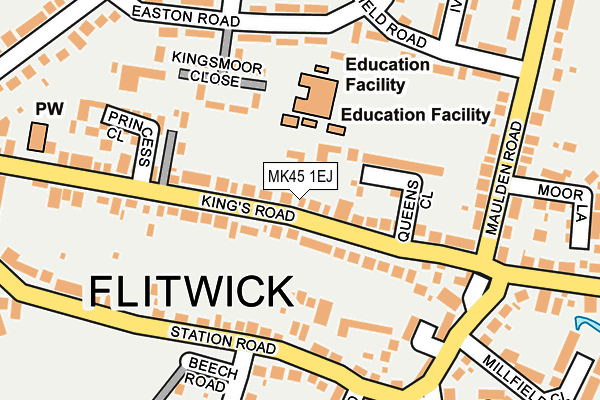 MK45 1EJ map - OS OpenMap – Local (Ordnance Survey) MK45 1EJ map - OS OpenMap – Local (Ordnance Survey)