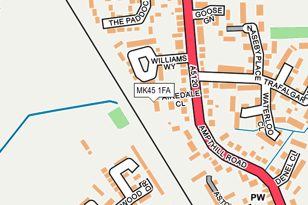 MK45 1FA map - OS OpenMap – Local (Ordnance Survey) MK45 1FA map - OS OpenMap – Local (Ordnance Survey)