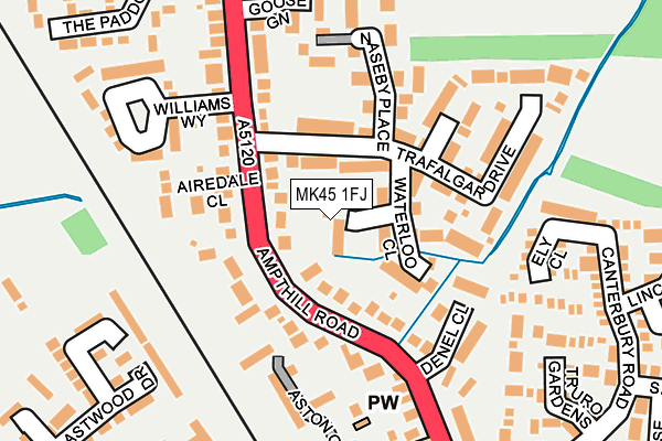 MK45 1FJ map - OS OpenMap – Local (Ordnance Survey) MK45 1FJ map - OS OpenMap – Local (Ordnance Survey)