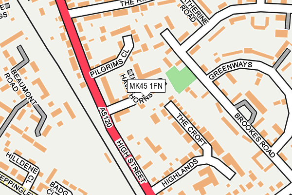 MK45 1FN map - OS OpenMap – Local (Ordnance Survey) MK45 1FN map - OS OpenMap – Local (Ordnance Survey)
