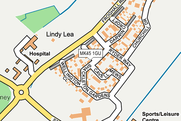 MK45 1GU map - OS OpenMap – Local (Ordnance Survey) MK45 1GU map - OS OpenMap – Local (Ordnance Survey)