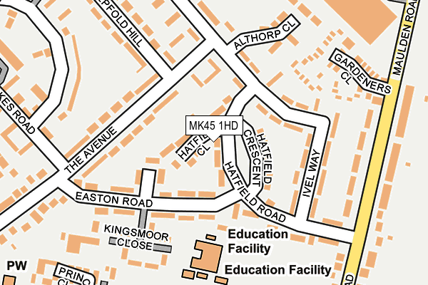 MK45 1HD map - OS OpenMap – Local (Ordnance Survey) MK45 1HD map - OS OpenMap – Local (Ordnance Survey)