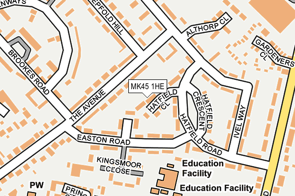 MK45 1HE map - OS OpenMap – Local (Ordnance Survey) MK45 1HE map - OS OpenMap – Local (Ordnance Survey)