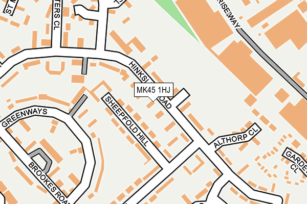 MK45 1HJ map - OS OpenMap – Local (Ordnance Survey)
