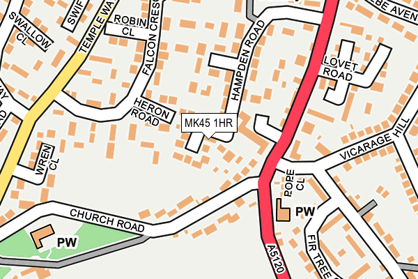 MK45 1HR map - OS OpenMap – Local (Ordnance Survey) MK45 1HR map - OS OpenMap – Local (Ordnance Survey)