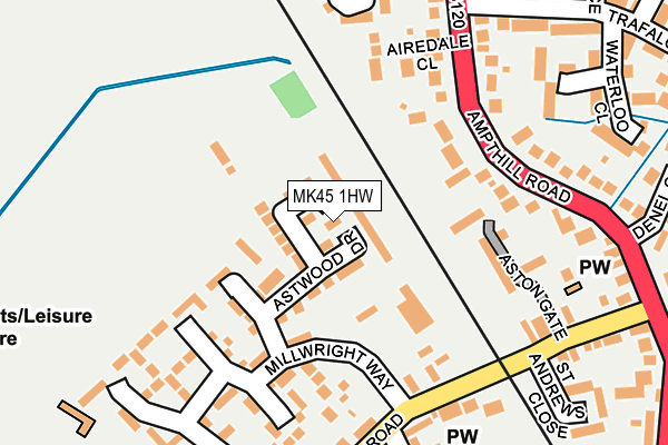 MK45 1HW map - OS OpenMap – Local (Ordnance Survey) MK45 1HW map - OS OpenMap – Local (Ordnance Survey)