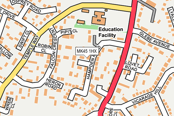 MK45 1HX map - OS OpenMap – Local (Ordnance Survey) MK45 1HX map - OS OpenMap – Local (Ordnance Survey)