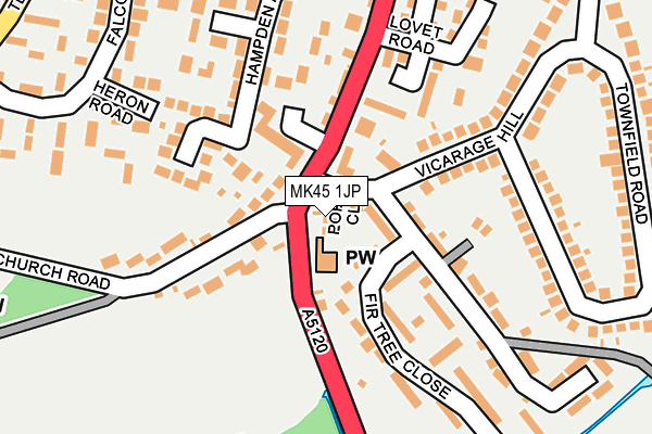 MK45 1JP map - OS OpenMap – Local (Ordnance Survey) MK45 1JP map - OS OpenMap – Local (Ordnance Survey)