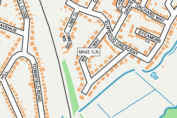 MK45 1LN map - OS OpenMap – Local (Ordnance Survey) MK45 1LN map - OS OpenMap – Local (Ordnance Survey)