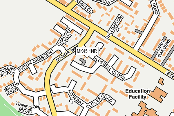 MK45 1NR map - OS OpenMap – Local (Ordnance Survey)