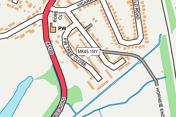 MK45 1NY map - OS OpenMap – Local (Ordnance Survey) MK45 1NY map - OS OpenMap – Local (Ordnance Survey)