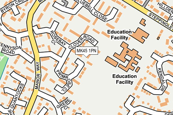 MK45 1PN map - OS OpenMap – Local (Ordnance Survey) MK45 1PN map - OS OpenMap – Local (Ordnance Survey)