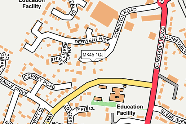 MK45 1QJ map - OS OpenMap – Local (Ordnance Survey)