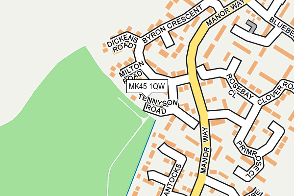 MK45 1QW map - OS OpenMap – Local (Ordnance Survey) MK45 1QW map - OS OpenMap – Local (Ordnance Survey)