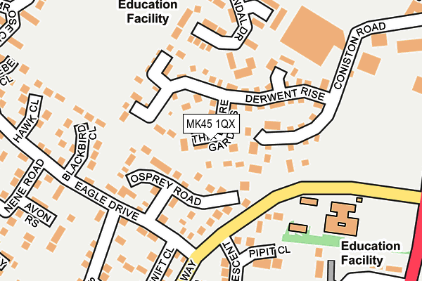 MK45 1QX map - OS OpenMap – Local (Ordnance Survey)