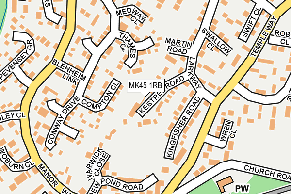 MK45 1RB map - OS OpenMap – Local (Ordnance Survey) MK45 1RB map - OS OpenMap – Local (Ordnance Survey)