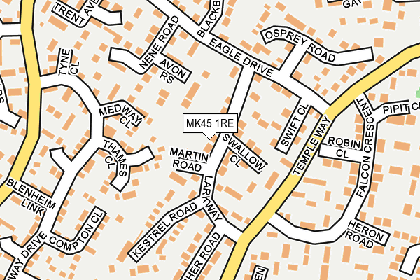MK45 1RE map - OS OpenMap – Local (Ordnance Survey) MK45 1RE map - OS OpenMap – Local (Ordnance Survey)