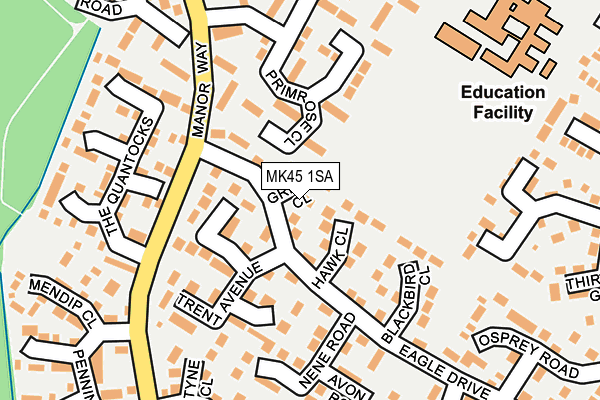 MK45 1SA map - OS OpenMap – Local (Ordnance Survey) MK45 1SA map - OS OpenMap – Local (Ordnance Survey)