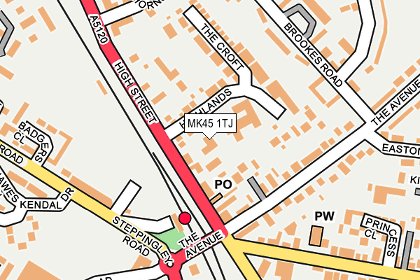 MK45 1TJ map - OS OpenMap – Local (Ordnance Survey) MK45 1TJ map - OS OpenMap – Local (Ordnance Survey)