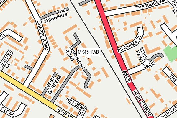 MK45 1WB map - OS OpenMap – Local (Ordnance Survey) MK45 1WB map - OS OpenMap – Local (Ordnance Survey)