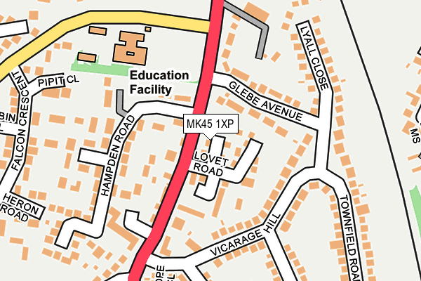 MK45 1XP map - OS OpenMap – Local (Ordnance Survey) MK45 1XP map - OS OpenMap – Local (Ordnance Survey)