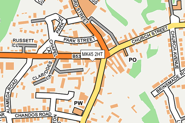 MK45 2HT map - OS OpenMap – Local (Ordnance Survey) MK45 2HT map - OS OpenMap – Local (Ordnance Survey)