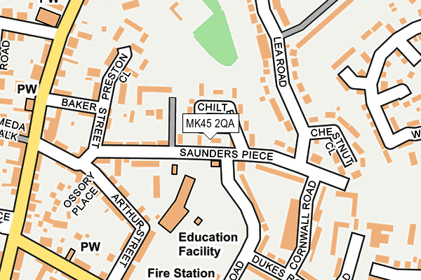 MK45 2QA map - OS OpenMap – Local (Ordnance Survey) MK45 2QA map - OS OpenMap – Local (Ordnance Survey)